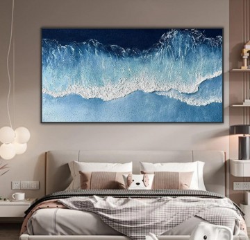 Arte de pared minimalista azul abstracto Ocean 2 Pinturas al óleo